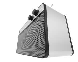 Radio isolated on white background. 3d rendering - illustration