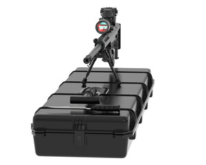 Fototapeta premium Rifle isolated on white background. 3d rendering - illustration