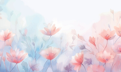 pink tulips watercolor 