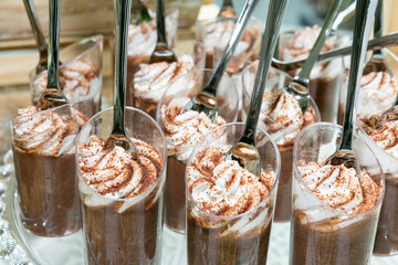 Social events; Individual Presentation Of Desserts For Guests At The Reception