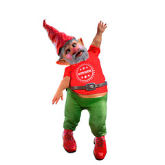 Gnome with cute face and red T-shirt with Winner lettering - 637346331