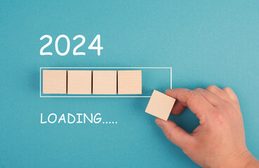 New year 2024 is loading, calendar date, end of the year