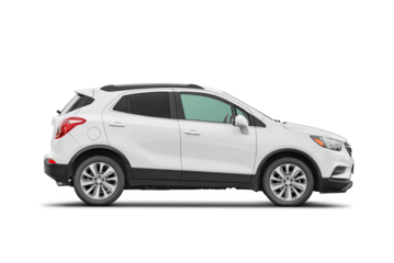 White SUV car isolated. Transparent PNG image.