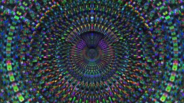 Colorful mosaic square pattern animation Circle art vj loop background wall