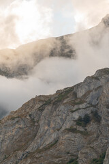 Mountain in the northern Spain clouds