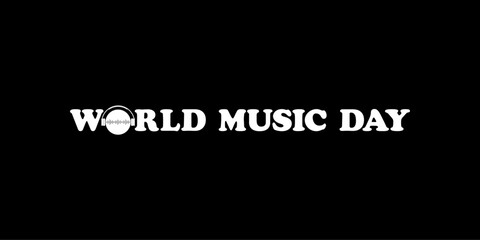 WORLD MUSIC DAY Text Illustration, for Logo Type, Website, Art Illustration, Poster, Banner or Graphic Design Element. Vector Illustration