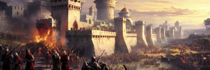Fall of Constantinople in 1453. Captured by Fatih Sultan Mehmet. Generative AI