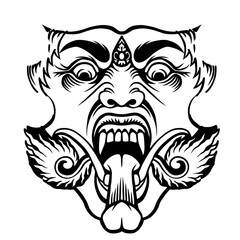 vector vintage rangda illustration design