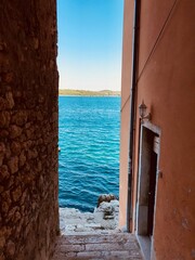 View of the sea from the town of Rovinj, Croatia