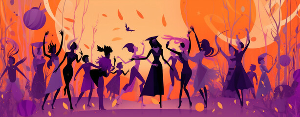 Obraz na płótnie Canvas pumpkin background holiday autumn halloween witch horror party evil night black. Generative AI.