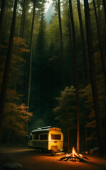 Fototapeta na wymiar beautiful camping outdoor, background illustration.