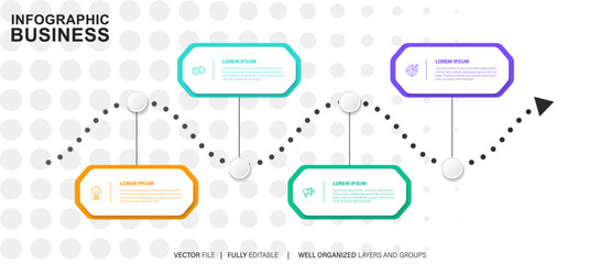 Vector Infographic label design with 4 options or steps. Infographics for business concept. Can be used for presentations banner, workflow layout, process diagram, flow chart, info graph
