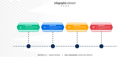 Infographic business presentation 4 options to goal. Infographic Arrows. Strategy, Marketing, Report. Vector illustration.
