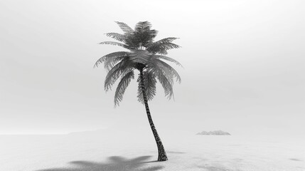 3 d render. abstract background of coconut trees. palm trees and tropical plants Generative AI, AI Generated