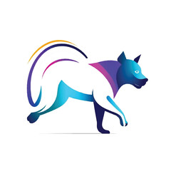 Dynamic dog logo vector illustration character cartoon