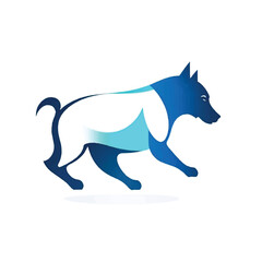 Dynamic dog logo vector illustration character cartoon