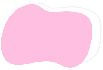 pink bubble and banner free form illustration