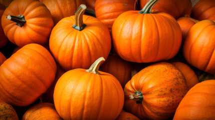 close up of a pile of pumpkins