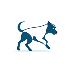 Dynamic dog logo vector illustration character cartoon