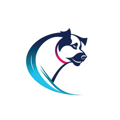 Dynamic dog logo vector illustration character cartoon