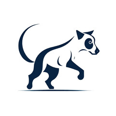 Dynamic dog logo vector illustration character cartoon