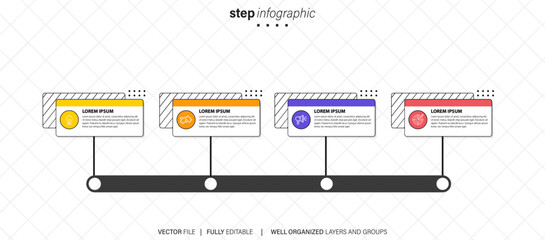 Modern Infographic Vector Futuristic Template
