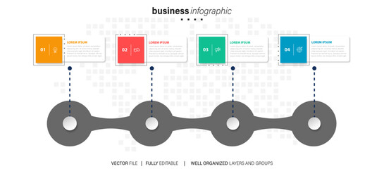 Business data visualization. timeline infographic icons designed for abstract background template milestone element modern diagram process technology digital marketing data presentation chart Vector
