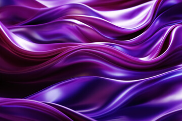 Obraz premium Wavy purple background, abstract design. Generative Ai