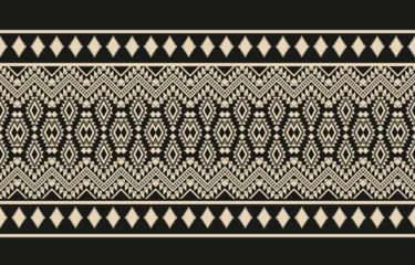 Papier Peint photo Style bohème Ethnic abstract ikat art. Aztec ornament print. geometric ethnic pattern seamless  color oriental.  Design for background ,curtain, carpet, wallpaper, clothing, wrapping, Batik, vector illustration.