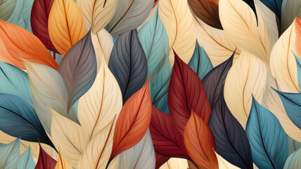 Stylized Leaf Pattern on Neutral Background