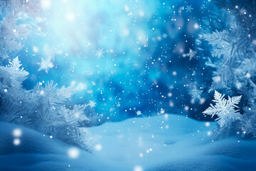 Abstract New Year, Christmas background. Winter holidays. Winter landscape
