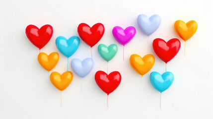 Fototapeta na wymiar Cheerful Heart Balloons