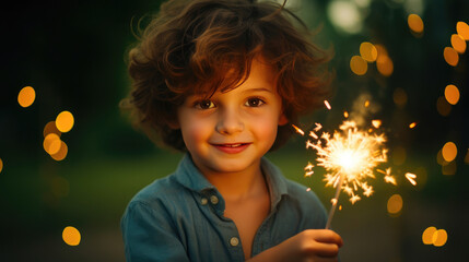 Joyful Summer Night with a Sparkler