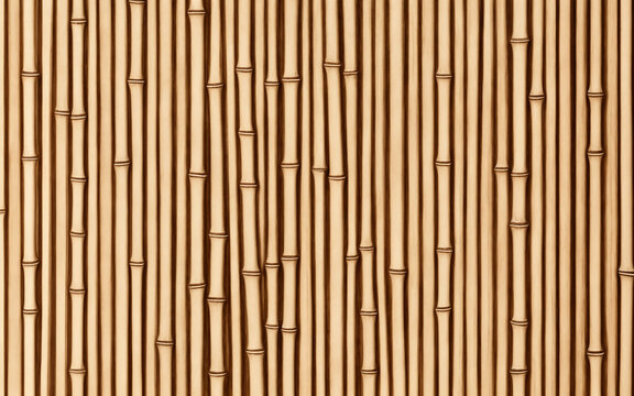 Dry bamboo stems. bamboo fence, decorative scenic background. 