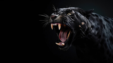 Powerful Panther Expressing Its Rage