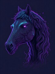 Naklejka na ściany i meble AI generated head of illustrated horse