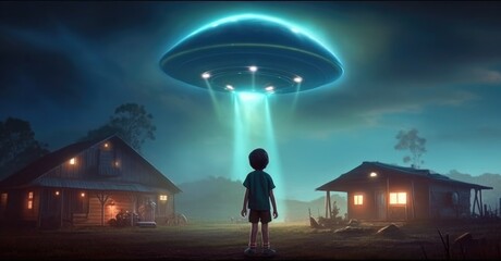 UFO Abduction. Created with Generative AI.