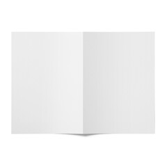 Blank white flyer two fold isolated on white.