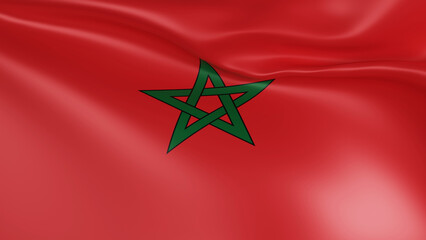 Flag of Morocco 3d rendering