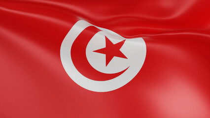 3d rendering of the Tunisian flag