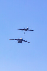 C-17 Globmaster and re-fueler in the sky for a demonstration at Pacific Airshow. Gold Coast, Australia