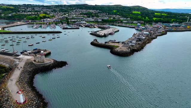 Aerial view of Howth, an Irish village on the Howth Peninsula, east of central Dublin