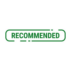 Recommended Stamp In Green Rounded Rectangle Shape For Review
