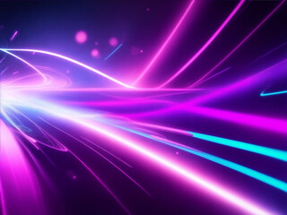 Fototapeta na wymiar Abstract futuristic background with PINK blue glowing neon moving high-speed wave lines and bokeh lights. Data transfer concept. Fantastic wallpaper.
