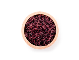 cooked red rice in white bowl on white background