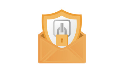 Secure email.on white background.Vector Design Illustration.