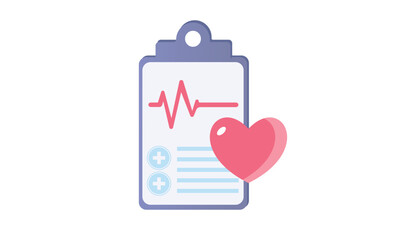 cardiogram flat icon design medical symbol..on white background.Vector Design Illustration.