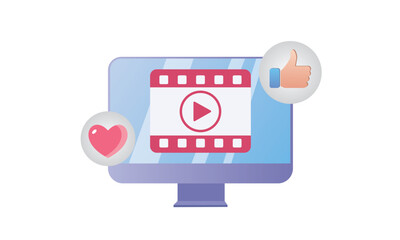 video tutorial vector icon concept.on white background.Vector Design Illustration.