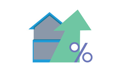 Home investment growth icon real estate property value.on white background.Vector Design Illustration.