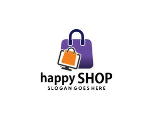 Online Shop Logo designs Template. Illustration vector graphic of pointer arrow and shop bag combination logo design concept. Perfect for Ecommerce,sale, discount or store web element. Company emblem